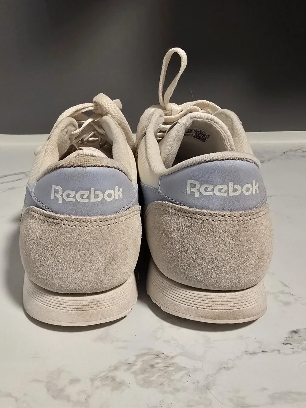 Reebok Women's Sneakers in Beige with Light Blue Accents
